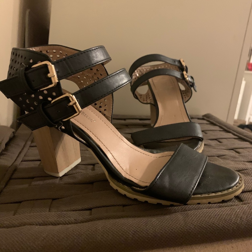 Black Strappy Sandal Heels